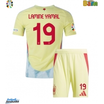 Spania Lamine Yamal #19 Bortedraktsett Barn EM 2024 Kortermet (+ Korte bukser)